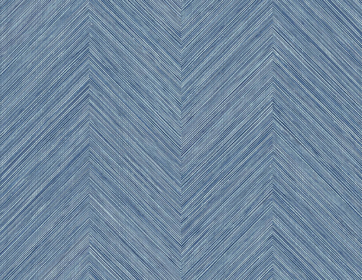 Seabrook Chevron Stripe Lakeside Wallpaper