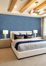 Seabrook Chevron Stripe Blue Wallpaper