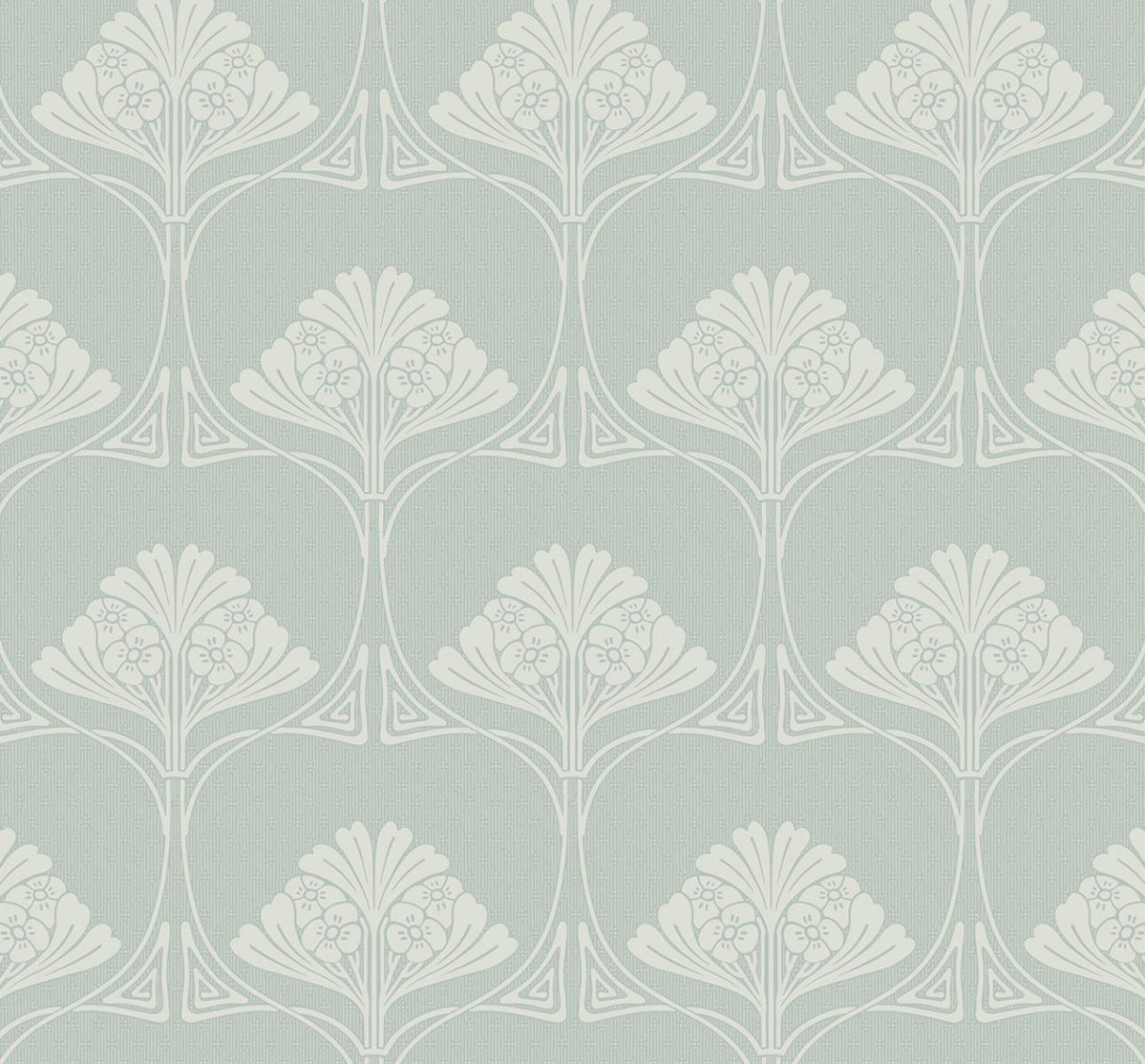 Seabrook Deco Floral Aloe Mist Wallpaper