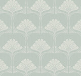 Seabrook Deco Floral Aloe Mist Wallpaper