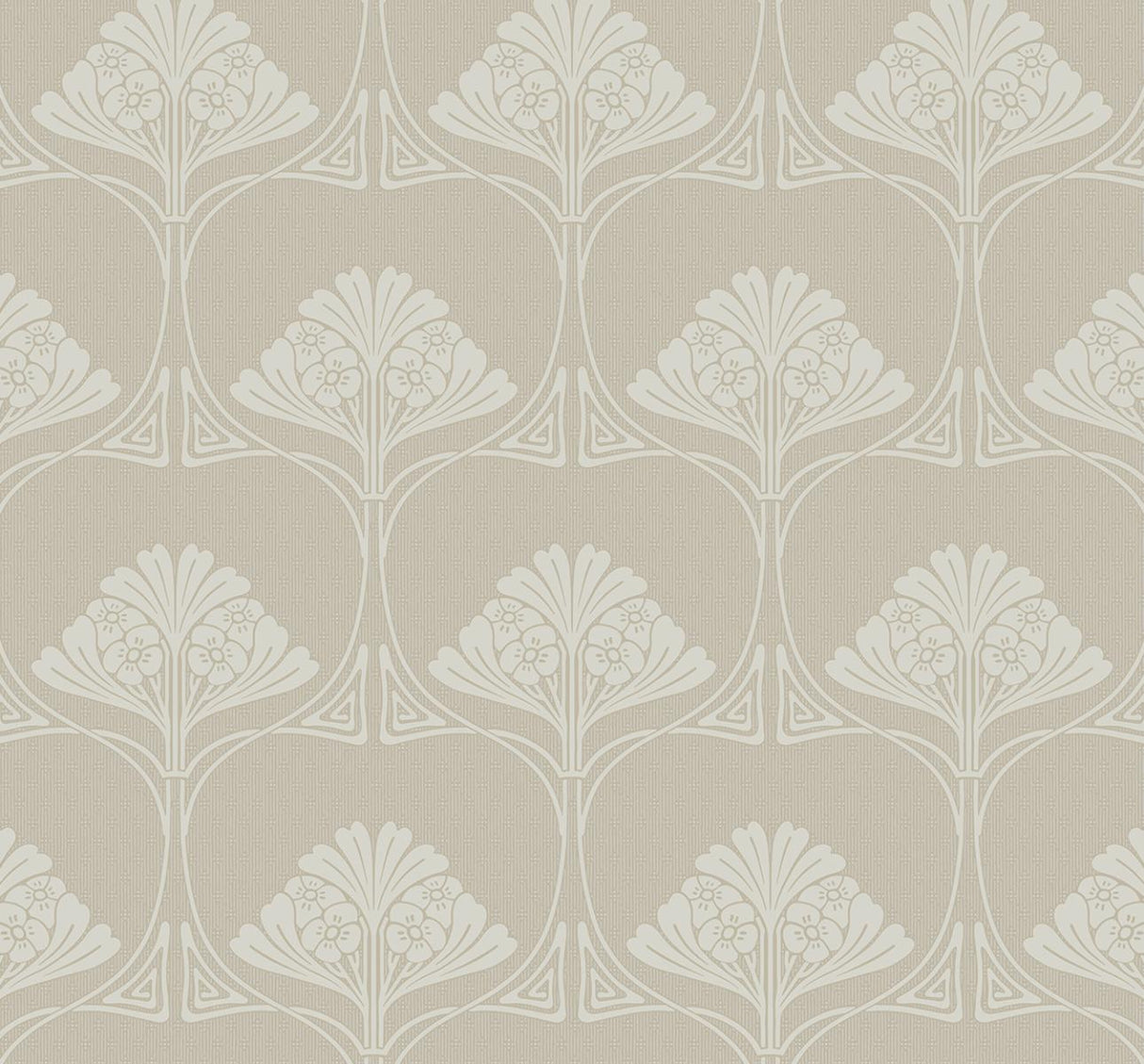 Seabrook Deco Floral Ashwood Wallpaper