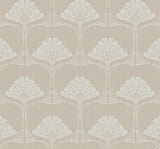 Seabrook Deco Floral Ashwood Wallpaper