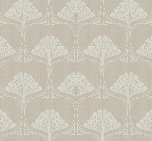 Seabrook Deco Floral Ashwood Wallpaper