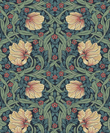 Seabrook Pimpernel Garden Bluestone & Clay Wallpaper