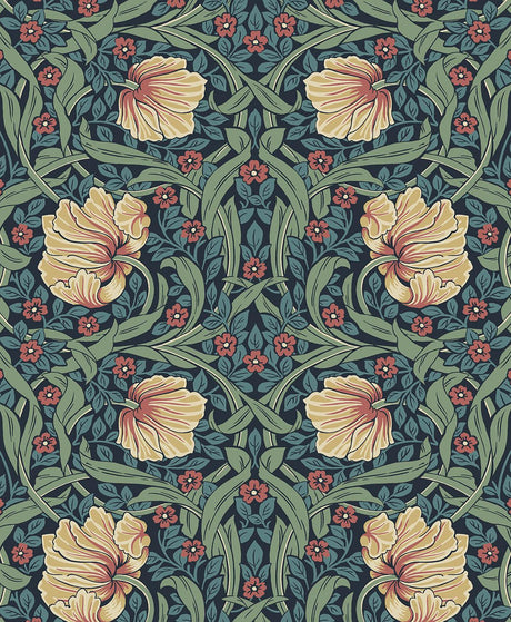 Seabrook Pimpernel Garden Bluestone & Clay Wallpaper