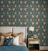 Seabrook Pimpernel Garden Blue Wallpaper