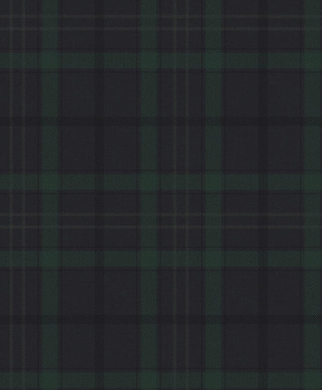 Seabrook Tailor Plaid Dark Blue & Evergreen Wallpaper
