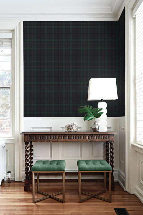 Seabrook Tailor Plaid Blue Wallpaper