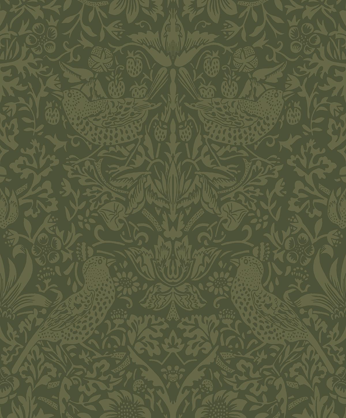 Seabrook Tonal Bird Garden Moss Green Wallpaper