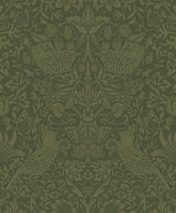 Seabrook Tonal Bird Garden Moss Green Wallpaper