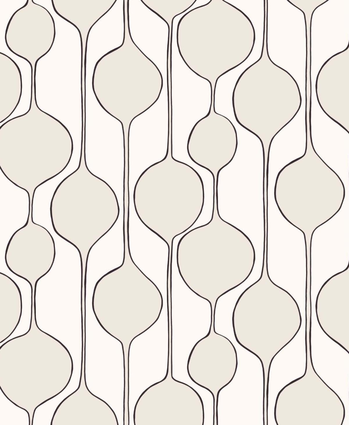 Seabrook Bubble Stripe Marshmallow Wallpaper