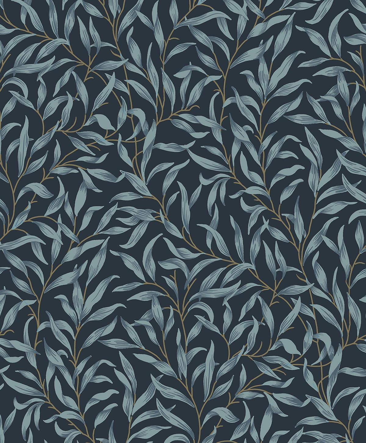 Seabrook Willow Trail Aegean Blue Wallpaper