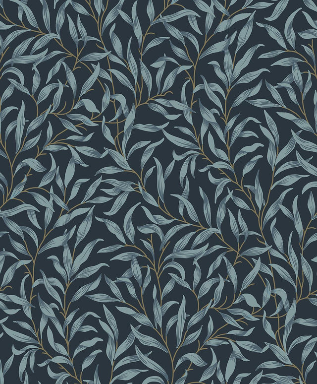 Seabrook Willow Trail Aegean Blue Wallpaper
