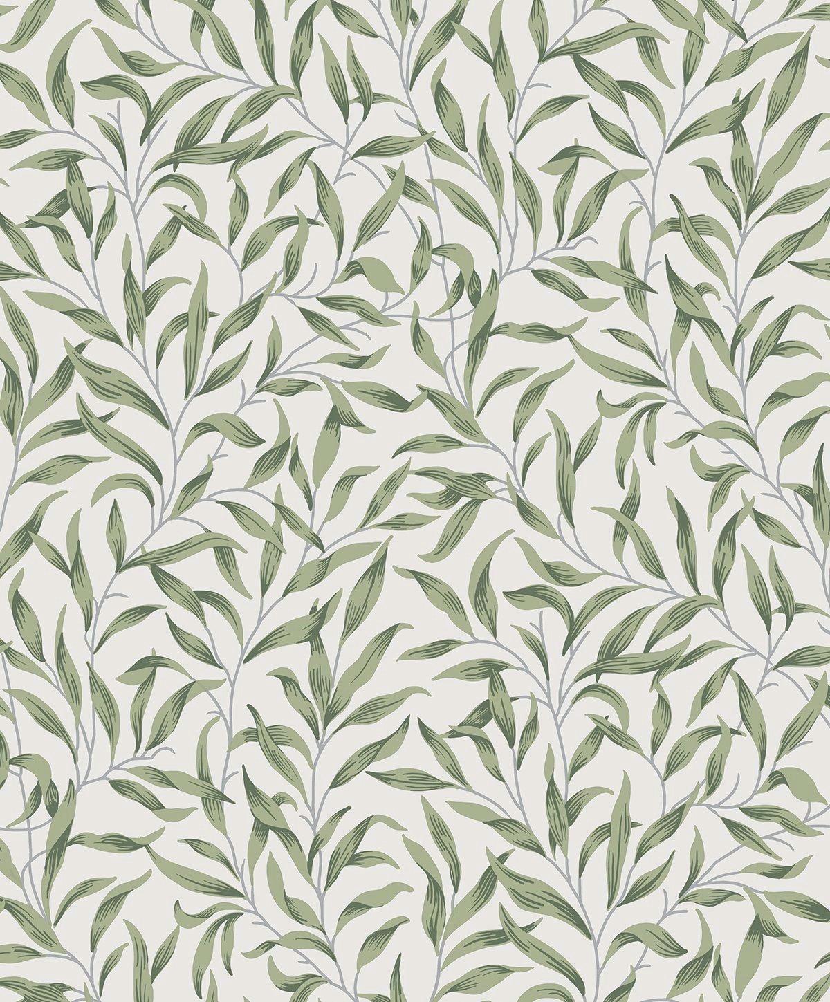 Seabrook Willow Trail Sprig Green Wallpaper