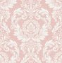 Seabrook Cora Damask Light Pink Wallpaper
