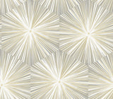 Seabrook Hex Starburst Grey & Metallic Gold Wallpaper