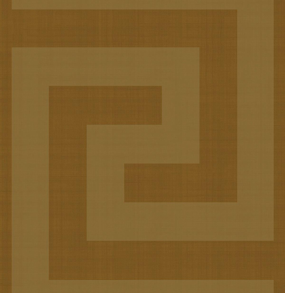 Seabrook Maze Geo Antique Gold Wallpaper