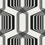 Seabrook Striped Geo Ebony Wallpaper