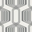 Seabrook Striped Geo Metallic Silver Wallpaper