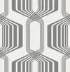 Seabrook Striped Geo Metallic Silver Wallpaper