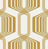 Seabrook Striped Geo Metallic Gold Wallpaper