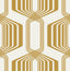 Seabrook Striped Geo Metallic Gold Wallpaper