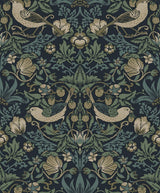Seabrook Strawberry Garden Blue Wallpaper
