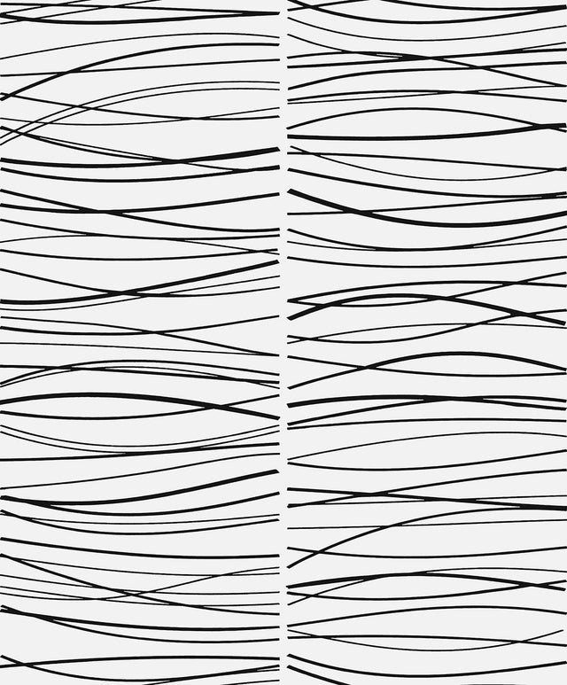 Seabrook Wave Lines Black Wallpaper
