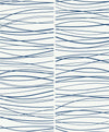 Seabrook Wave Lines Blue Wallpaper