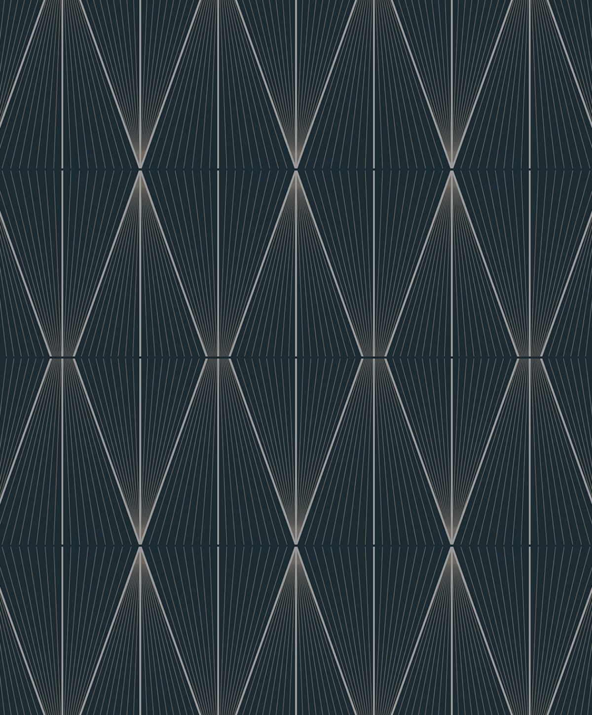 Seabrook Geo Diamond Blue Denim & Pewter Wallpaper