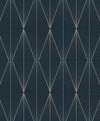 Seabrook Geo Diamond Blue Denim & Pewter Wallpaper