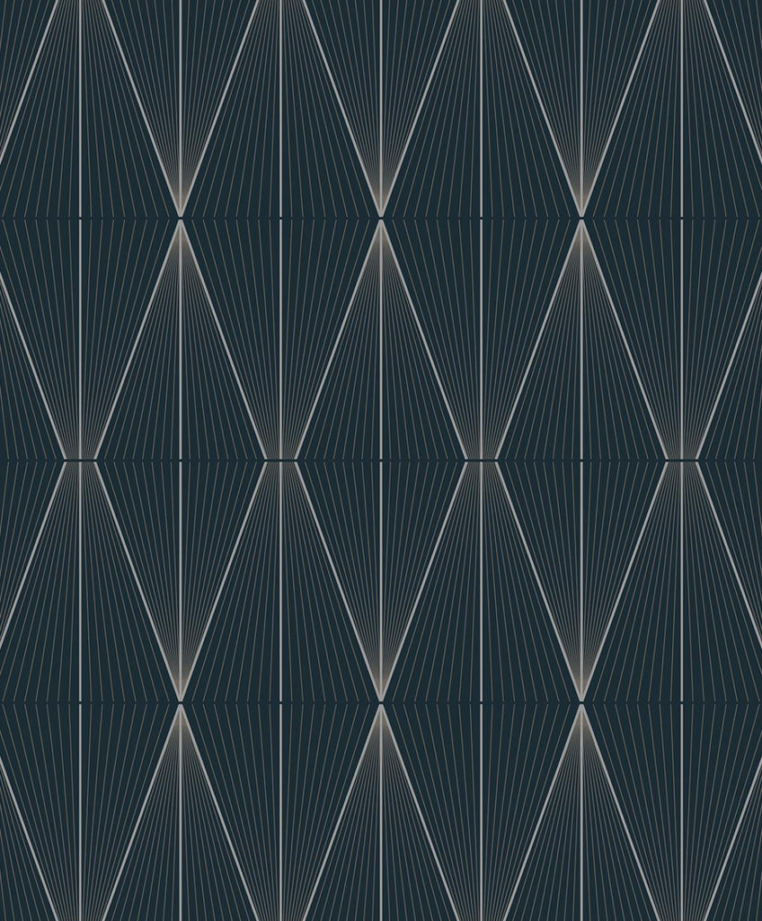Seabrook Geo Diamond Blue Wallpaper