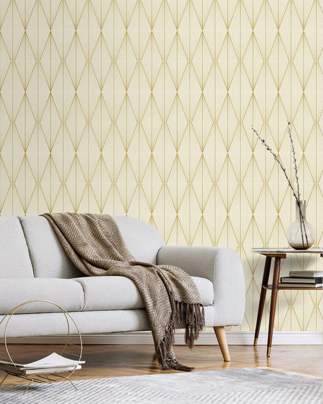 Seabrook Geo Diamond Gold Wallpaper