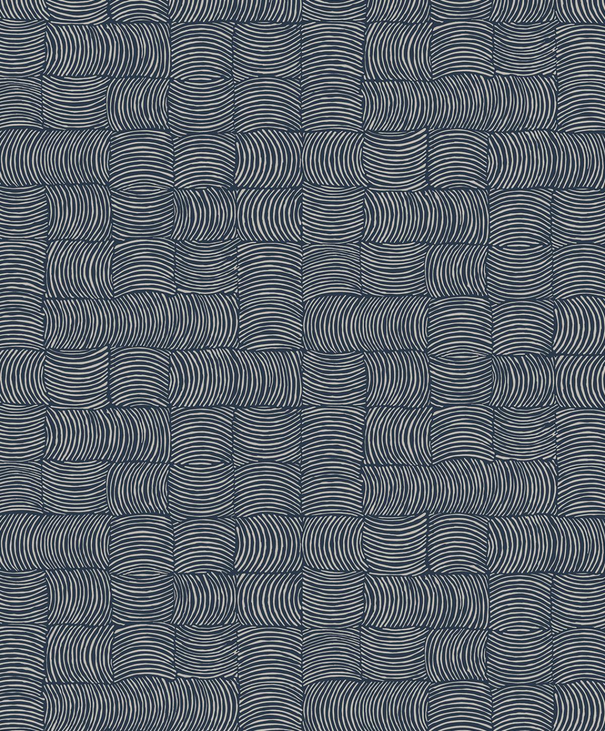 Seabrook Organic Squares Blue Denim Wallpaper