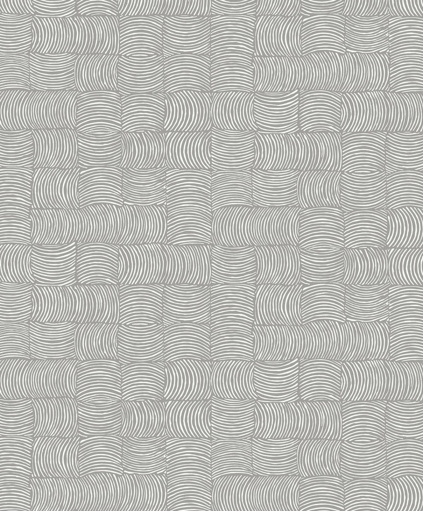 Seabrook Organic Squares Grey Wallpaper