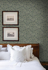 Seabrook Berry and Leaf Green Wallpaper