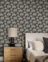 Seabrook Floral Vine Grey Wallpaper