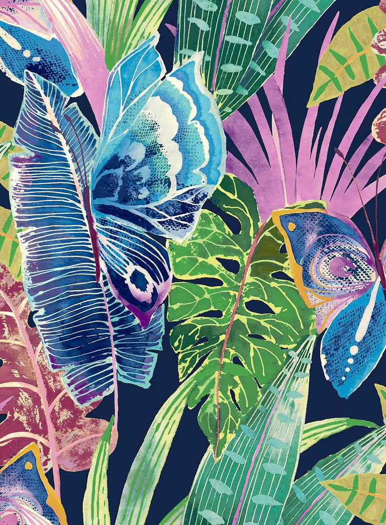 Seabrook Mariposa Multicolored Wallpaper