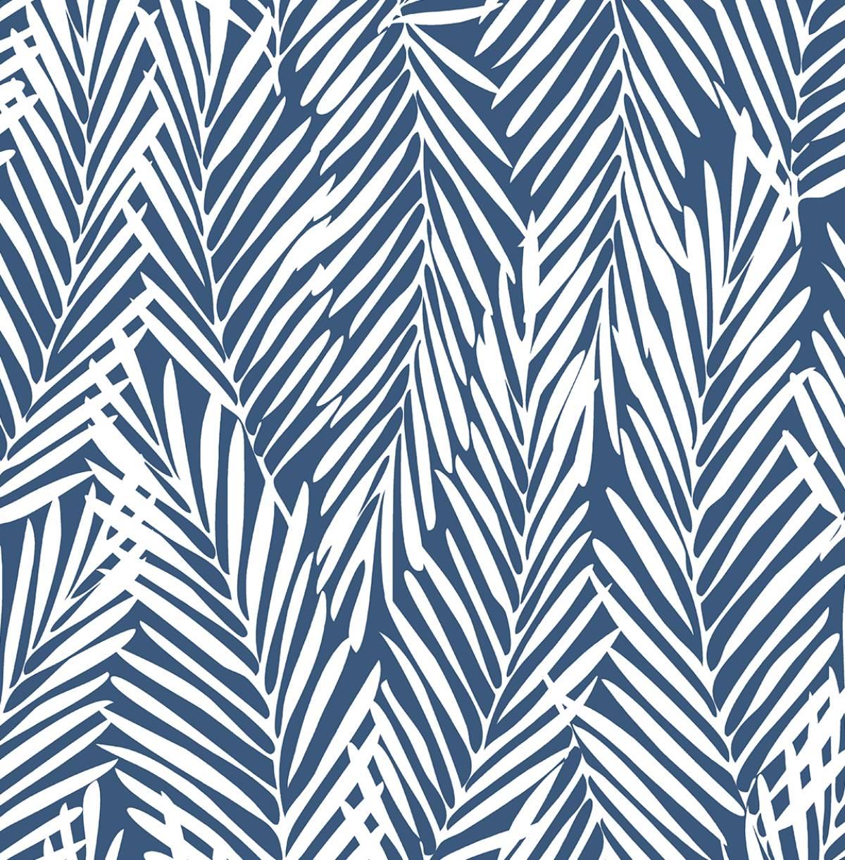 Seabrook Mod Palm Coastal Blue Wallpaper