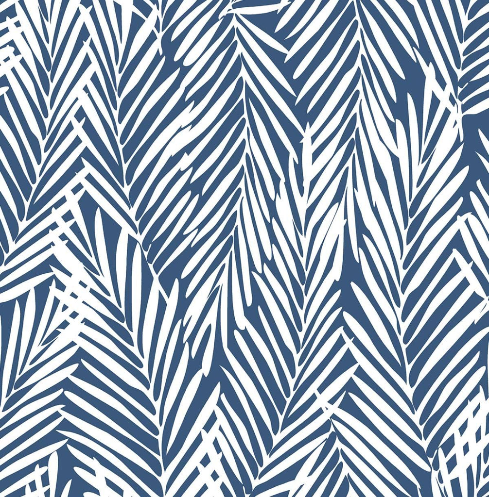 Seabrook Mod Palm Coastal Blue Wallpaper DecoratorsBest