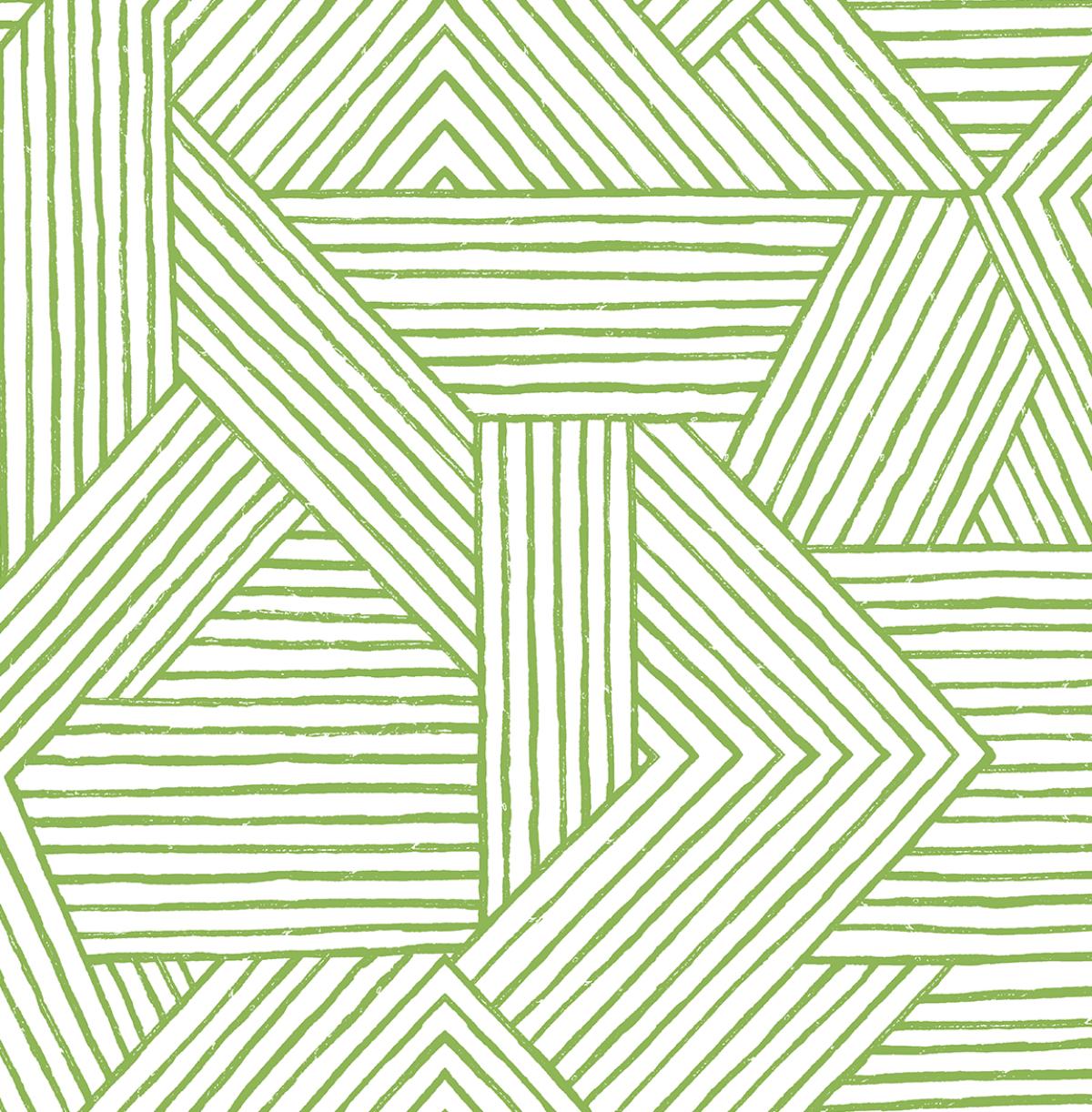Seabrook Etched Geometric Spring Green Wallpaper