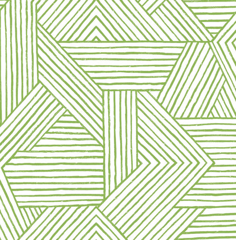 Seabrook Etched Geometric Spring Green Wallpaper