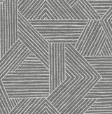 Seabrook Etched Geometric Pewter Wallpaper