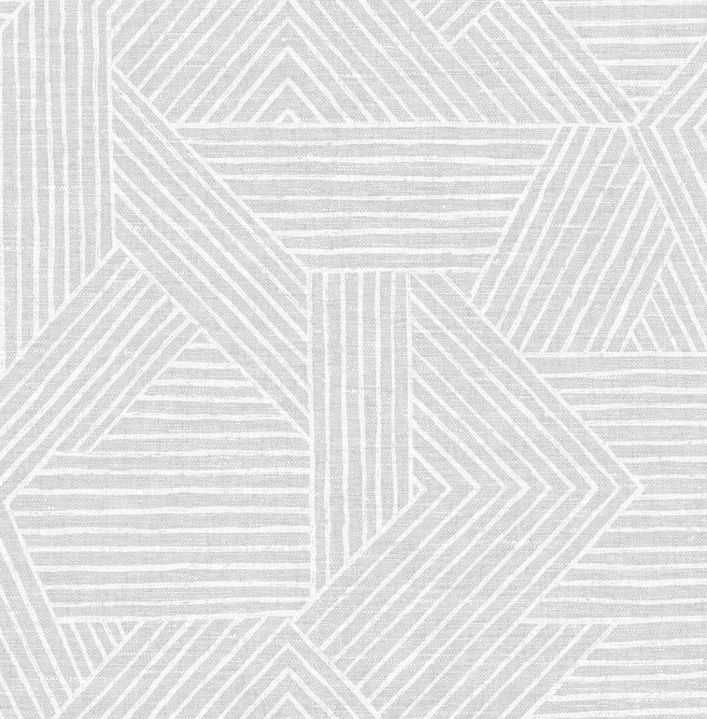 Seabrook Etched Geometric Grey Wallpaper