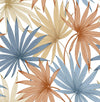 Seabrook Tropic Palm Toss Charlotte Blue & Soft Melon Wallpaper