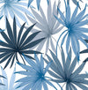 Seabrook Tropic Palm Toss Blue Seas Wallpaper