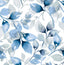 Seabrook Watercolor Tossed Leaves Blue Lagoon Wallpaper