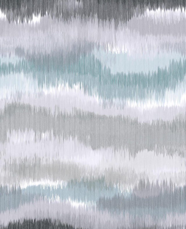 Seabrook Ikat Waves Morning Fog Wallpaper