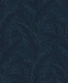 Seabrook Gulf Tropical Leaves Navy Blue Wallpaper
