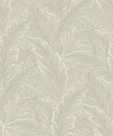 Seabrook Gulf Tropical Leaves Crema Wallpaper